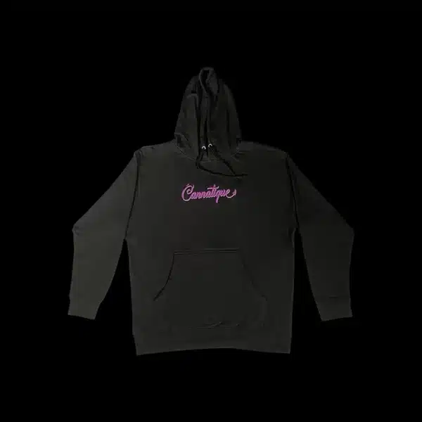 Cannatique Merchandise black embroidered hoodie