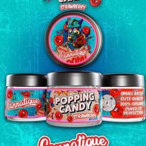 Strawberry Poppin Candy by Cannatique — vivid strawberry popping candy exotic cannabis worldwide